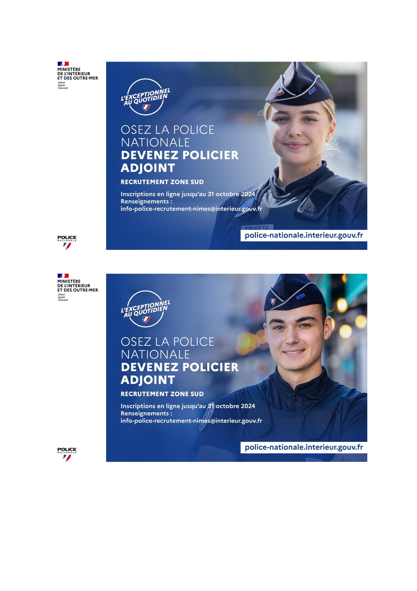 Recrutement-Devenez policier adjoint