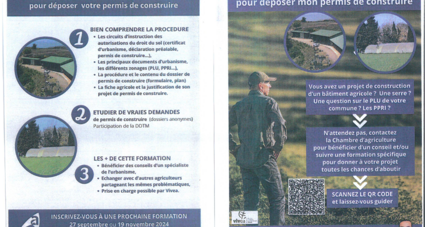 Formation Permis de construire à destination des agriculteurs.