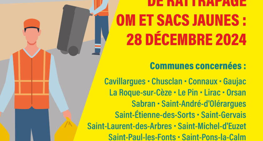 Collecte des ordures ménagères et sacs jaunes